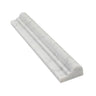 2 x 12 Honed Bianco Carrara Marble Single-Step Chair Rail Trim.