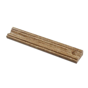 2 x 12 Honed Noce Exotic (Vein-Cut) Travertine Crown Molding.