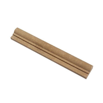 2 x 12 Honed Noce Travertine Single-Step Chair Rail Trim.