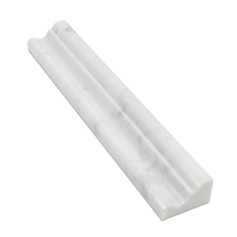 2 x 12 Polished Bianco Carrara Marble Crown Molding.