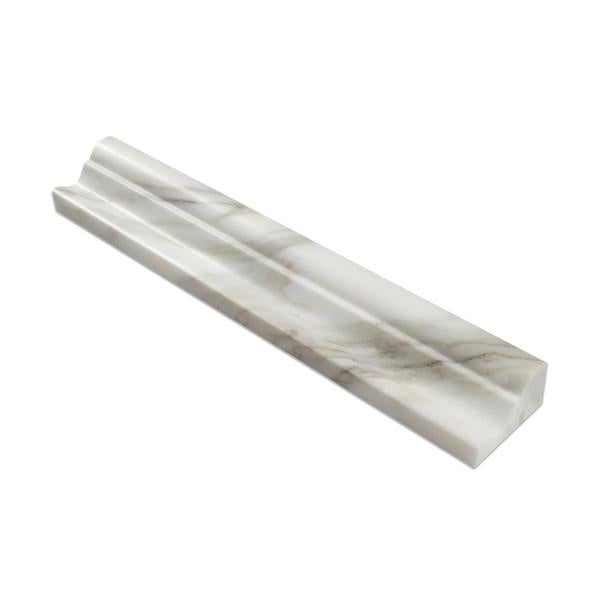 2 x 12 Polished Calacatta Gold Marble Crown Molding.