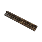 2 x 12 Polished Emperador Dark Marble Single-Step Chair Rail Trim.