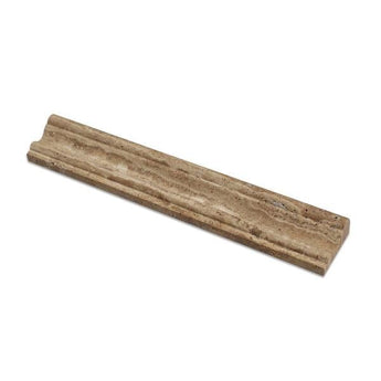 2 x 12 Polished Noce Exotic (Vein-Cut) Travertine Crown Molding.