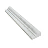 2 x 12 Polished Oriental White Marble Single-Step Chair Rail Trim.