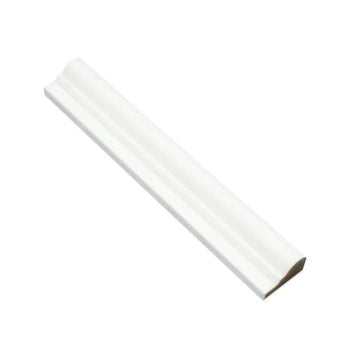 2 x 12 Polished Thassos White Marble Single-Step Chair Rail Trim.