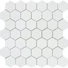 2 x 2 Honed Thassos White Marble Hexagon Mosaic Tile.