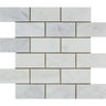 2 x 4 Honed Oriental White Marble Brick Mosaic Tile.