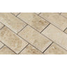 2 x 4 Polished Cappuccino Marble Deep-Beveled Brick Mosaic Tile.