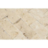 2 x 4 Split-faced Ivory Travertine Brick Mosaic Tile.