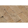 2 x 4 Split-faced Noce Travertine Brick Mosaic Tile.
