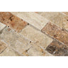 2 x 4 Split-faced Scabos Travertine Brick Mosaic Tile.