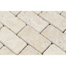 2 x 4 Tumbled Ivory Travertine Brick Mosaic Tile.