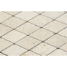 2 x 4 Tumbled Ivory Travertine Diamond Mosaic Tile.