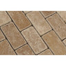 2 x 4 Tumbled Noce Travertine Brick Mosaic Tile.