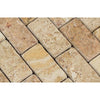 2 x 4 Tumbled Valencia Travertine Brick Mosaic Tile.