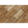 2 x 4 Unfilled Brushed Noce Exotic (Vein-Cut) Travertine Brick Mosaic Tile.