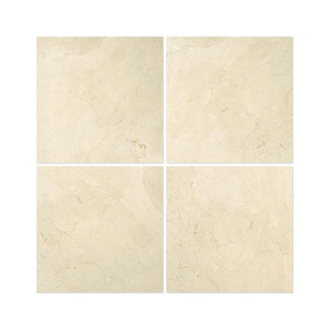 24 x 24 Honed Crema Marfil Marble Tile - Premium.