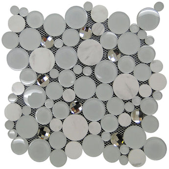 ALASKA GLACIER SPARKLE glass, stone Mosaic Tile.