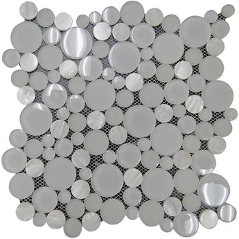 ALASKA GLACIER BEACH glass, shell Mosaic Tile.