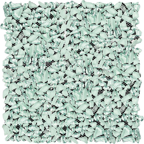 GEMS AQUAMARINE glass Mosaic Tile.