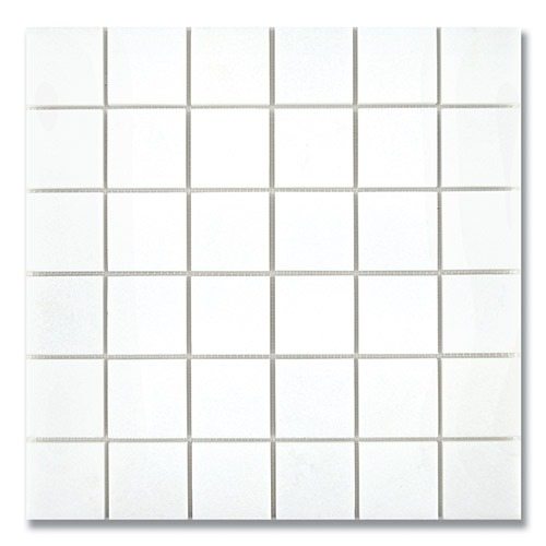 Thassos White Marble 2x2 Honed Mosaic Tile.