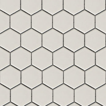 Ivory 2x2 Hexagon Porcelain Mosaic Tile - MosaicBros.com