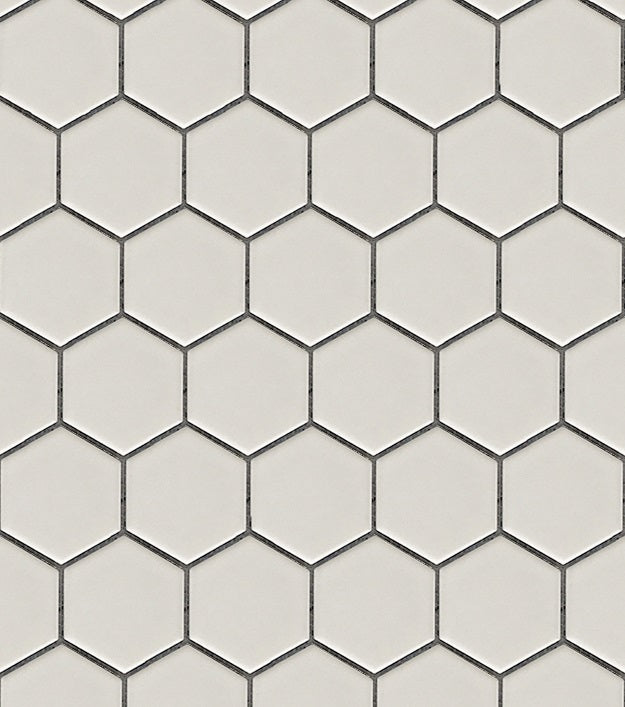 Ivory 2x2 Hexagon Porcelain Mosaic Tile - MosaicBros.com