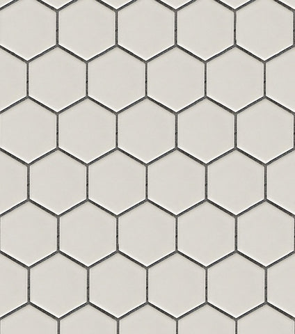 Ivory 2x2 Hexagon Porcelain Mosaic Tile - MosaicBros.com