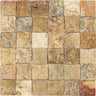 2 x 2 CNC-Arched & Tumbled Travertine Scabos Mosaic Tile.