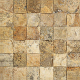 2 x 2 CNC-Arched & Honed Scabos Travertine Mosaic Tile.