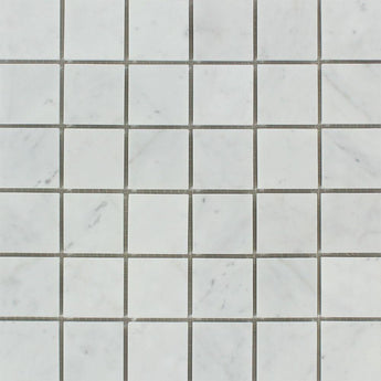 2 x 2 Polished Bianco Carrara Marble Mosaic Tile.
