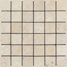 2 x 2 Tumbled Ivory Travertine Mosaic Tile.