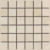 2 x 2 Tumbled Crema Marfil Marble Mosaic Tile.