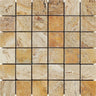 2 x 2 Tumbled Valencia Travertine Mosaic Tile.