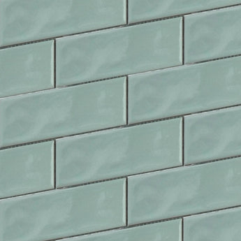 Green Glazed 2x6 Beveled Porcelain Mosaic Tile - MosaicBros.com