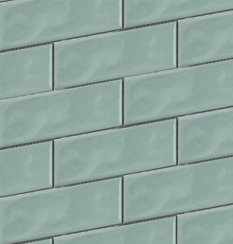 Green Glazed 2x6 Beveled Porcelain Mosaic Tile - MosaicBros.com