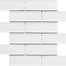 White Glazed 2x6 Beveled Porcelain Mosaic Tile - MosaicBros.com