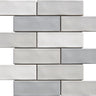 Silver Cloud Undulated 2x6 Porcelain Mosaic Tile - MosaicBros.com