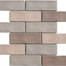 Brown Lace Blend Undulated 2x6 Porcelain Mosaic Tile - MosaicBros.com
