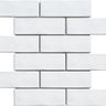 White Undulated 2x6 Porcelain Mosaic Tile - MosaicBros.com