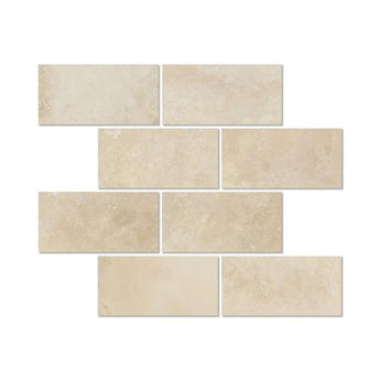 3 x 6 Honed Ivory Travertine Tile.