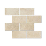 3 x 6 Honed Ivory Travertine Tile.