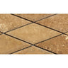 3 x 6 Honed Noce Travertine Deep-Beveled Diamond Mosaic Tile.