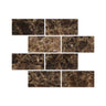 3 x 6 Polished Emperador Dark Marble Tile.