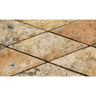 3 x 6 Polished Scabos Travertine Deep-Beveled Diamond Mosaic Tile.