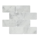 3 x 6 Tumbled Bianco Mare Marble Tile.