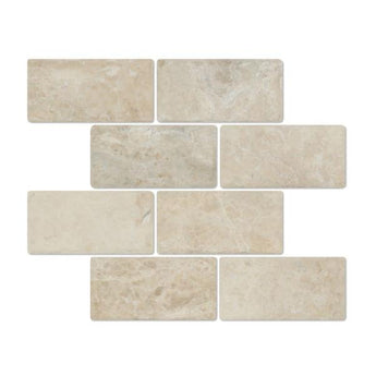 3 x 6 Tumbled Cappuccino Marble Tile.