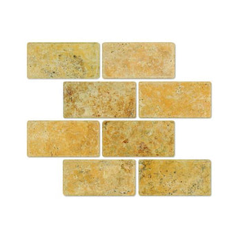 3 x 6 Tumbled Gold Travertine Tile.