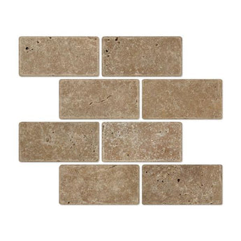 3 x 6 Tumbled Noce Travertine Tile.
