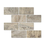3 x 6 Tumbled Silver Travertine Tile.
